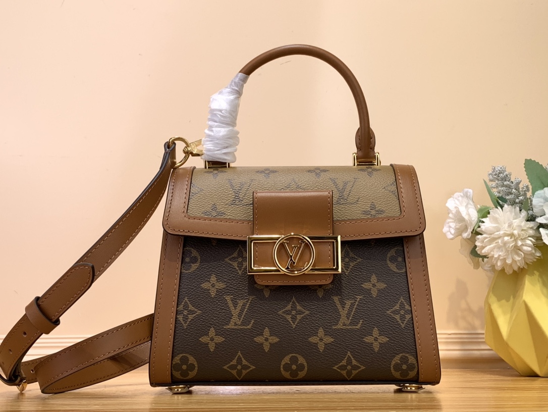 Top Sale
 Louis Vuitton LV Dauphine Bags Handbags Yellow Monogram Reverse Canvas Cowhide Vintage