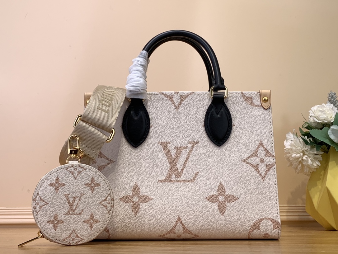 Louis Vuitton LV Onthego Bags Handbags White Canvas Mini M24533