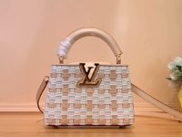 Louis Vuitton LV Capucines Sale
 Bags Handbags Pink White Weave Canvas Cowhide Mini M23083