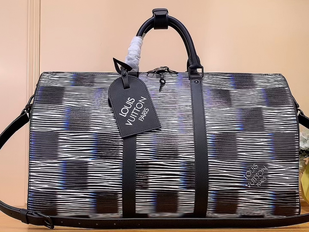 Luxury Cheap Replica
 Louis Vuitton LV Keepall Travel Bags Black Printing Epi Spring/Summer Collection M23771