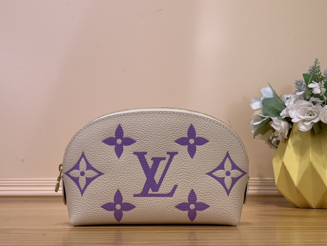 Louis Vuitton Handbags Cosmetic Bags Purple White Canvas M24378