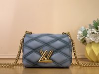 Louis Vuitton Bags Handbags Blue Grey Sheepskin Spring Collection Chains m83071