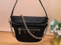 Fake Designer
 Louis Vuitton LV Bumbag Bags Handbags Black Empreinte​ Summer Collection Chains m82335