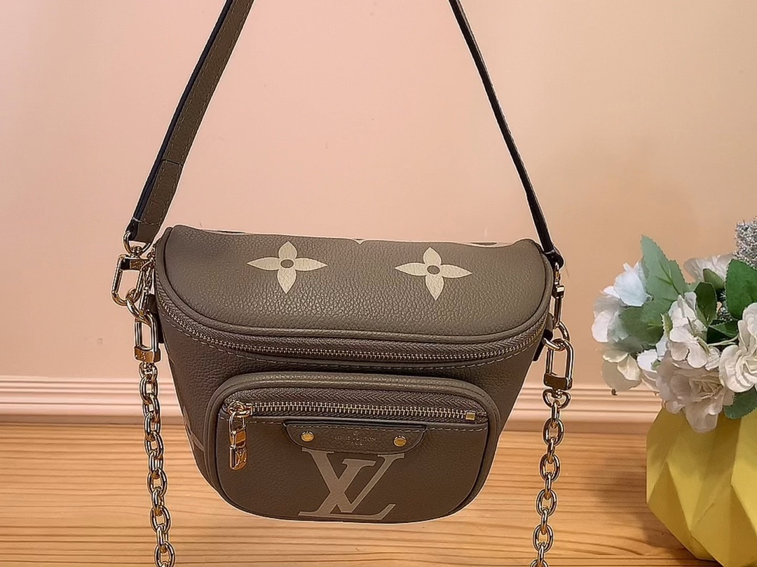 Louis Vuitton LV Bumbag Bags Handbags Grey Empreinte​ Summer Collection Chains m82335