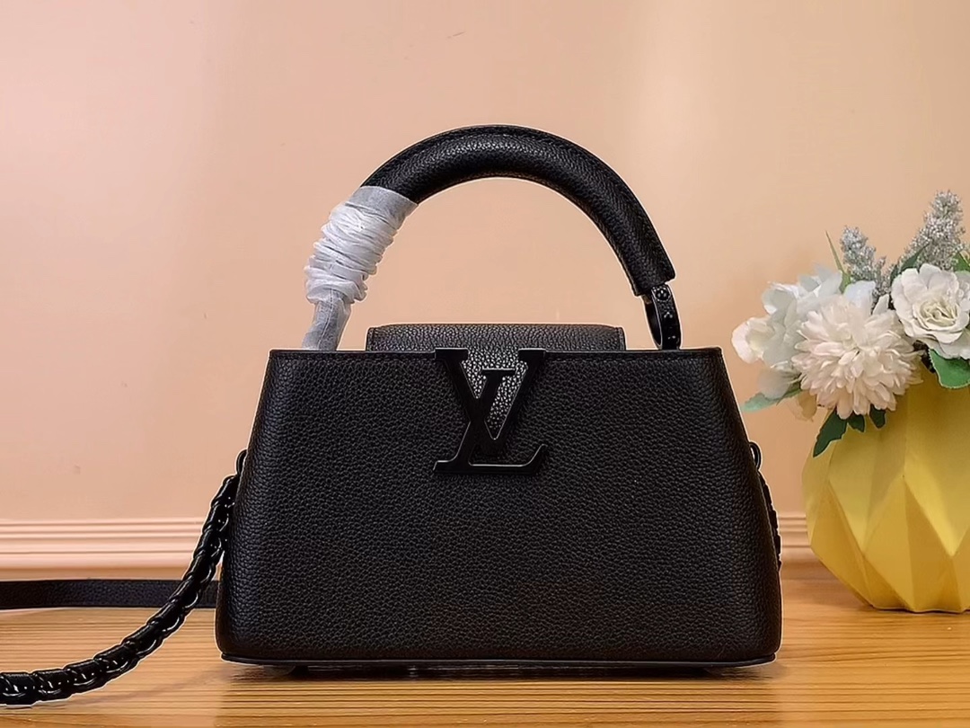 Louis Vuitton LV Capucines Bags Handbags Black Mini M23955