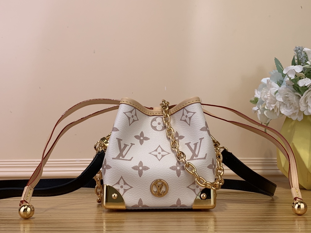 Online
 Louis Vuitton Handbags Bucket Bags White Yellow Monogram Reverse Canvas Mini M82885