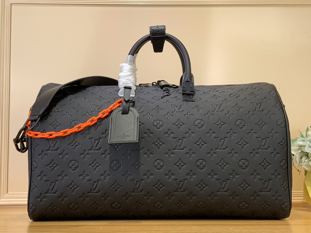 Louis Vuitton LV Keepall Handbags Travel Bags Top Designer replica
 Black Monogram Canvas M44470