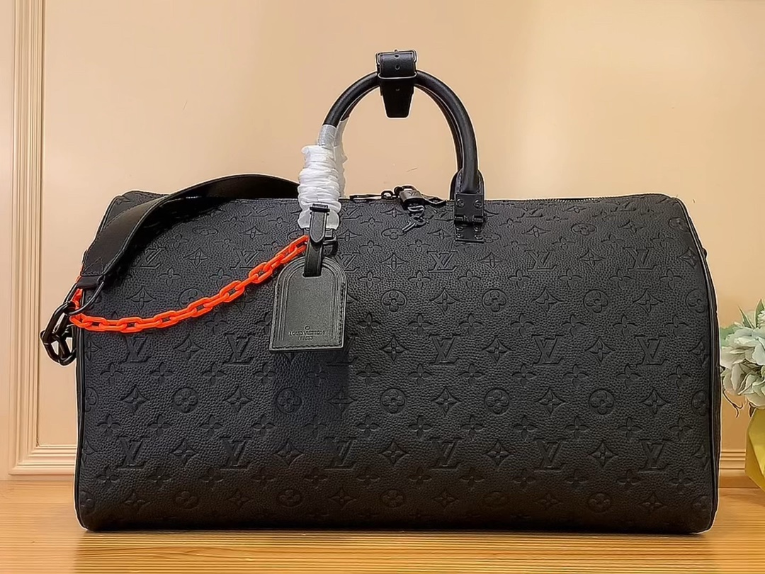 Wholesale
 Louis Vuitton LV Keepall Handbags Travel Bags Black Monogram Canvas M44470