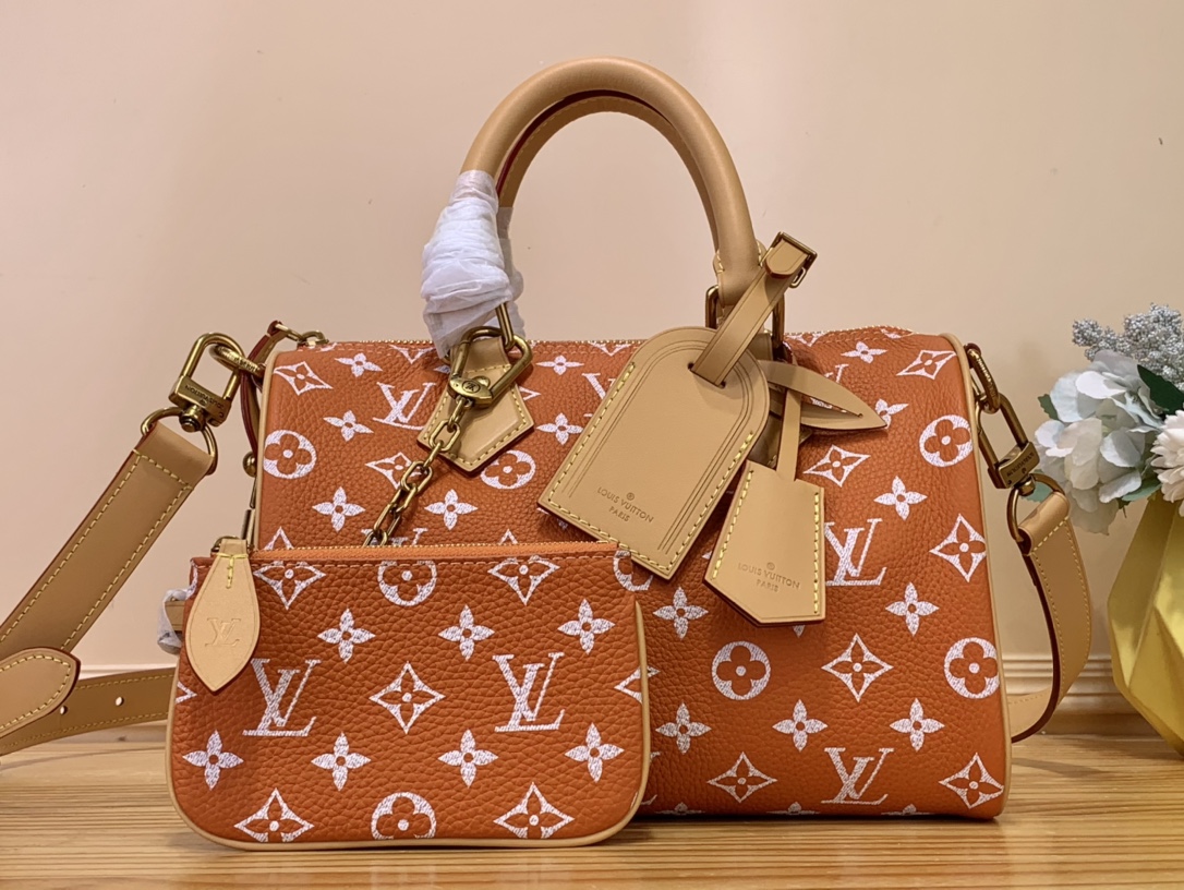 Louis Vuitton LV Speedy Bags Handbags Buying Replica
 Orange Polishing Canvas Cowhide Sheepskin M24443
