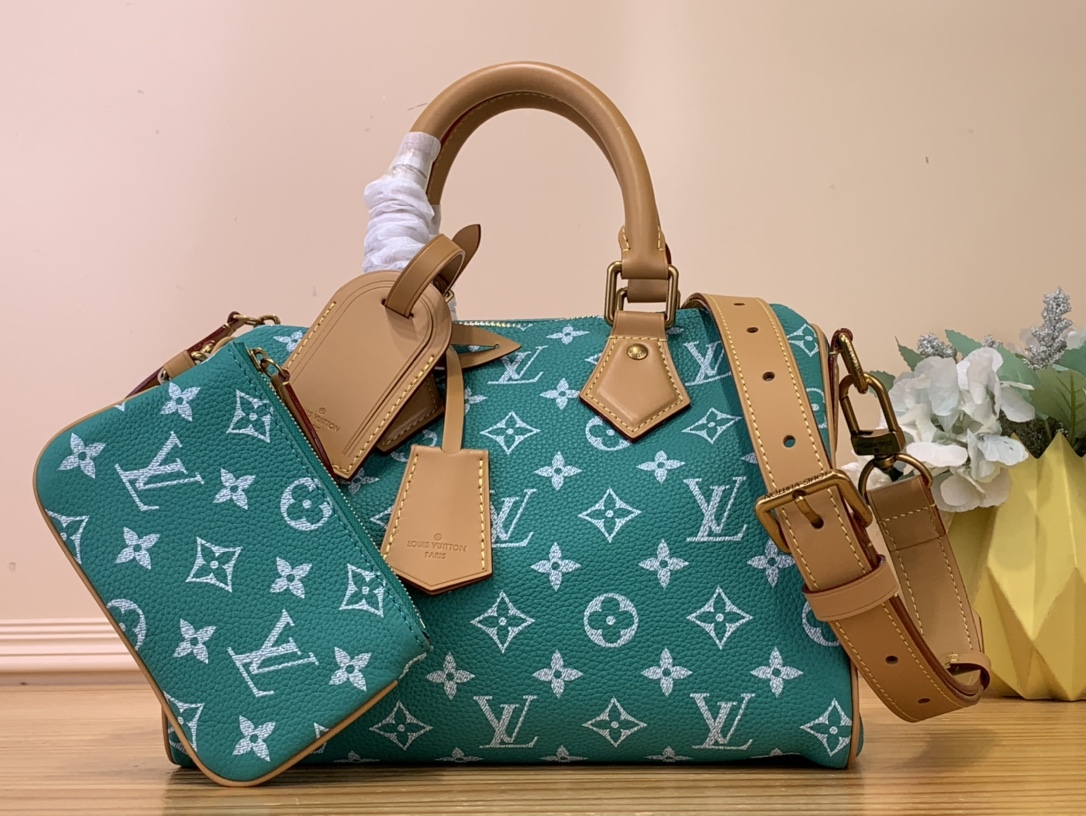 Louis Vuitton LV Speedy Fashion
 Bags Handbags Green Polishing Canvas Cowhide Sheepskin M24425