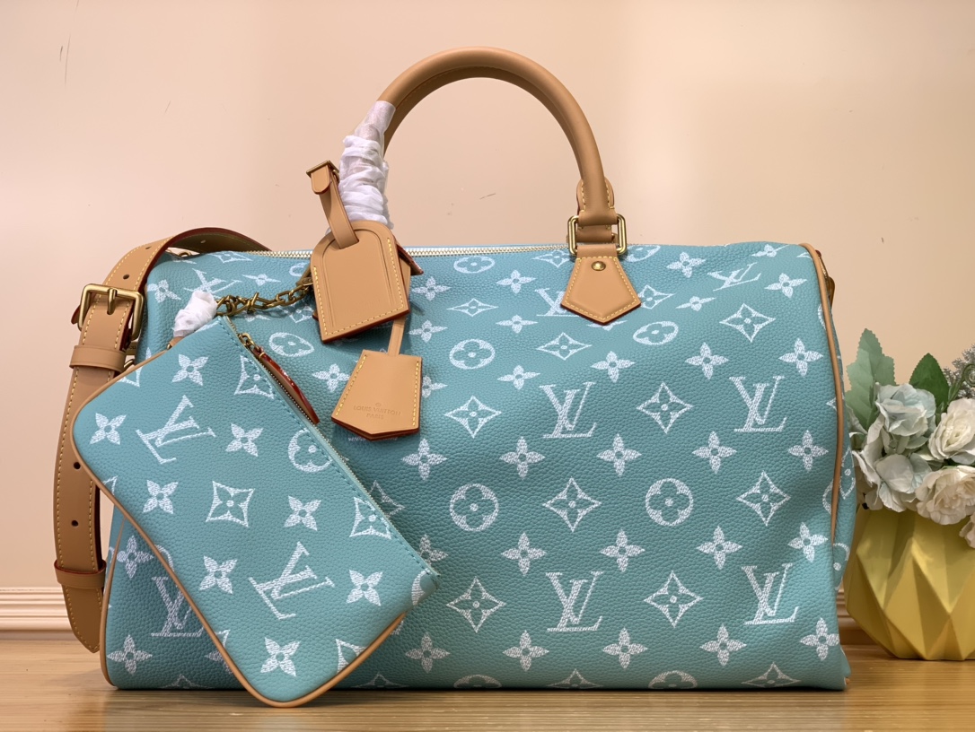 Louis Vuitton LV Speedy Good
 Bags Handbags First Top
 Blue Printing Canvas Cowhide Sheepskin M11564