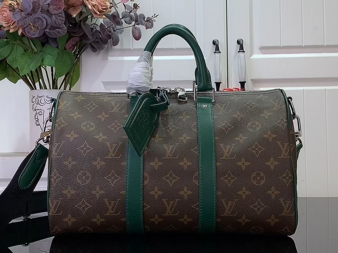 לואי ויטון LV Keepall תיקים תיקי יד ירוק צהוב קנבס קווייד Vintage m12765