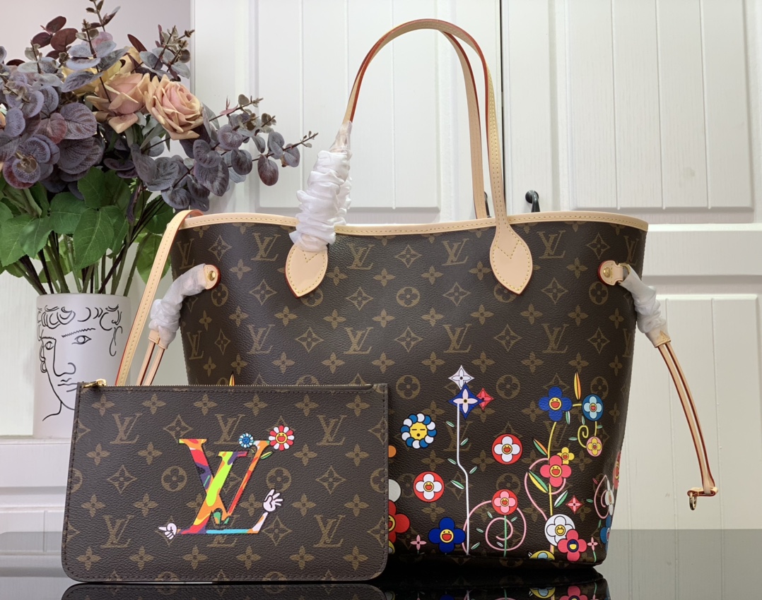 Louis Vuitton LV Neverfull Bags Handbags Canvas Fabric Vintage M13271