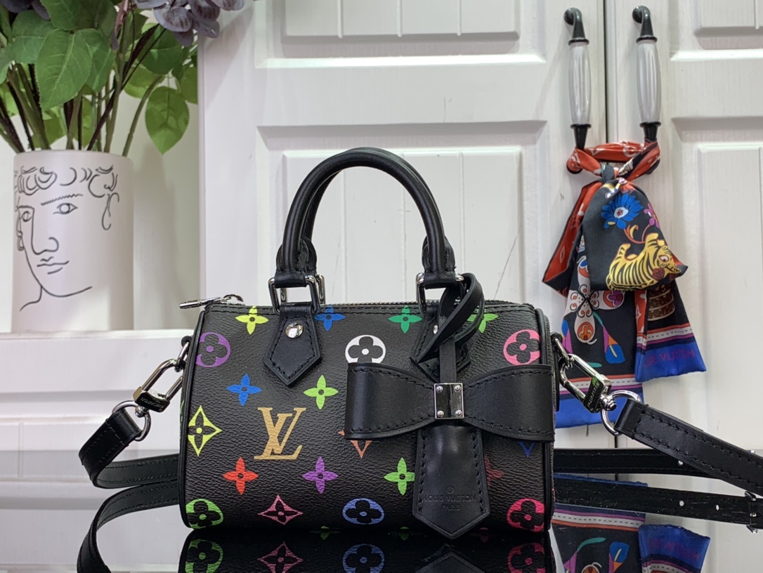 Louis Vuitton LV Speedy Buy Bags Handbags Black White Monogram Canvas Mini M13391