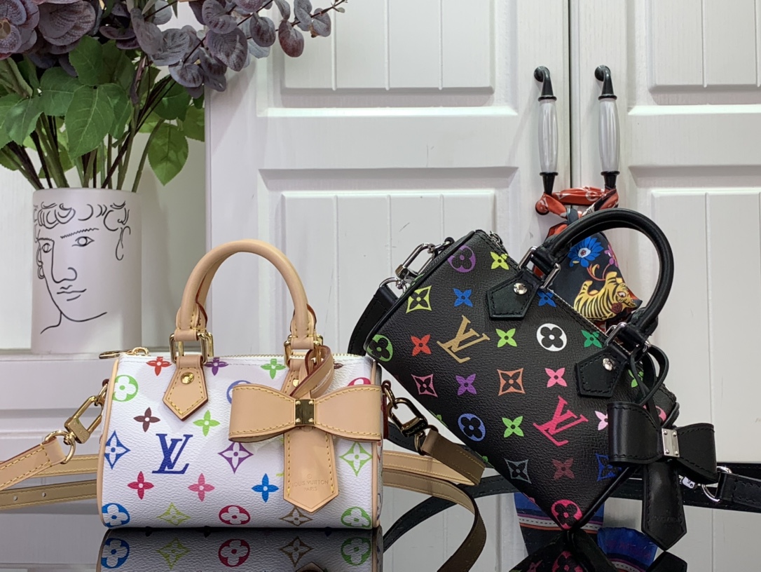 Louis Vuitton LV Speedy Bags Handbags Black White M13391