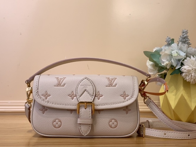 Louis Vuitton Nano Diane Baguette Bag M13642 Cream Jacquard with Monogram 1 Louis Vuitton Nano Diane Baguette Bag M13642 Cream Jacquard with Monogram