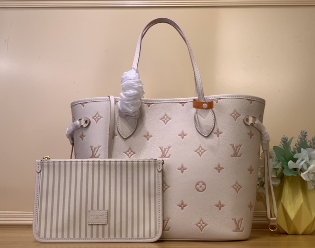 Louis Vuitton Neverfull MM Cream/Beige Monogram Empreinte Leather Tote Bag 1 Louis Vuitton Neverfull MM Cream/Beige Monogram Empreinte Leather Tote Bag