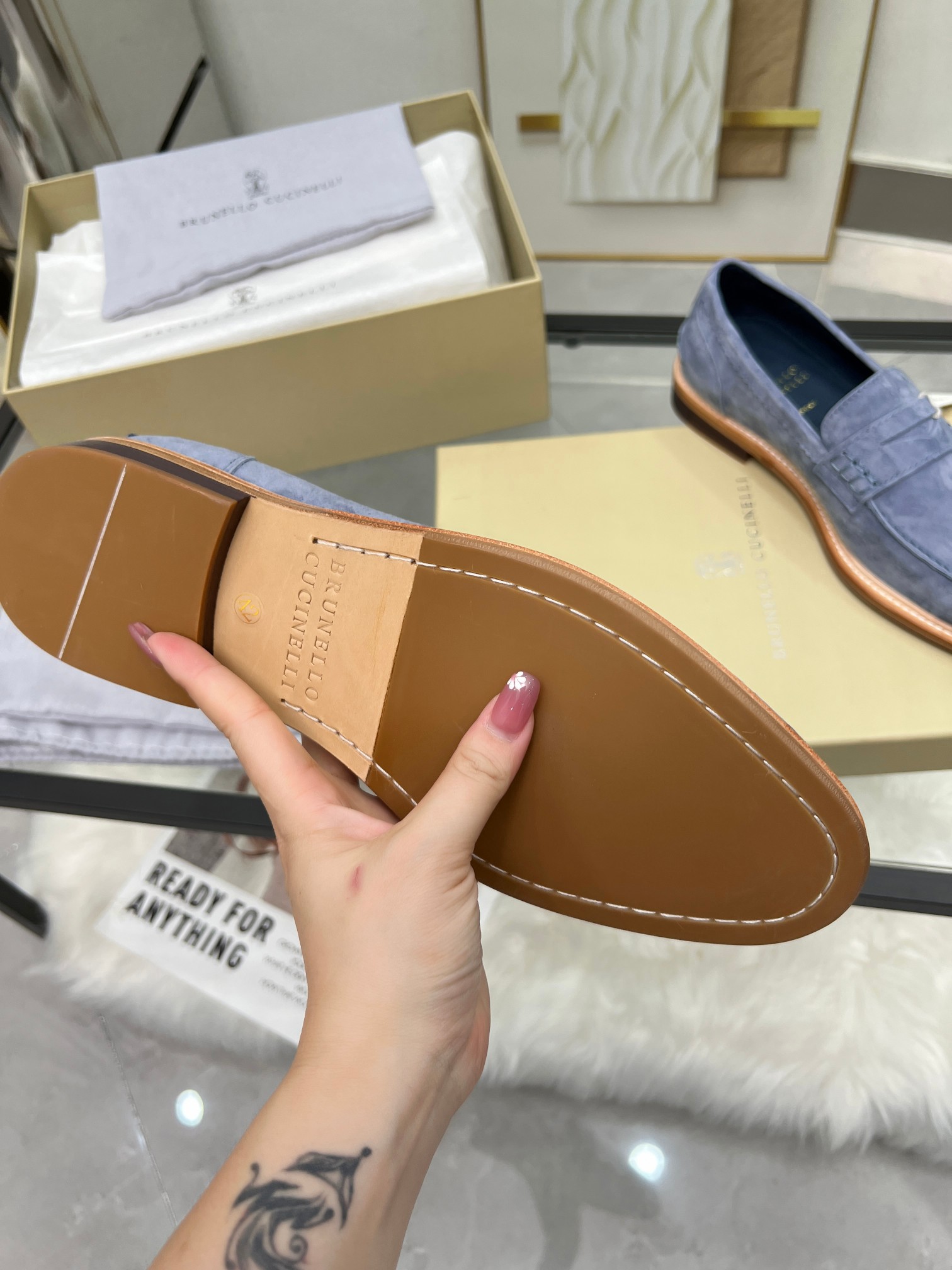 Precio de fábrica: 430BrunelloCucinelli versión superior del clásico de cuatro temporadas MocasinesE