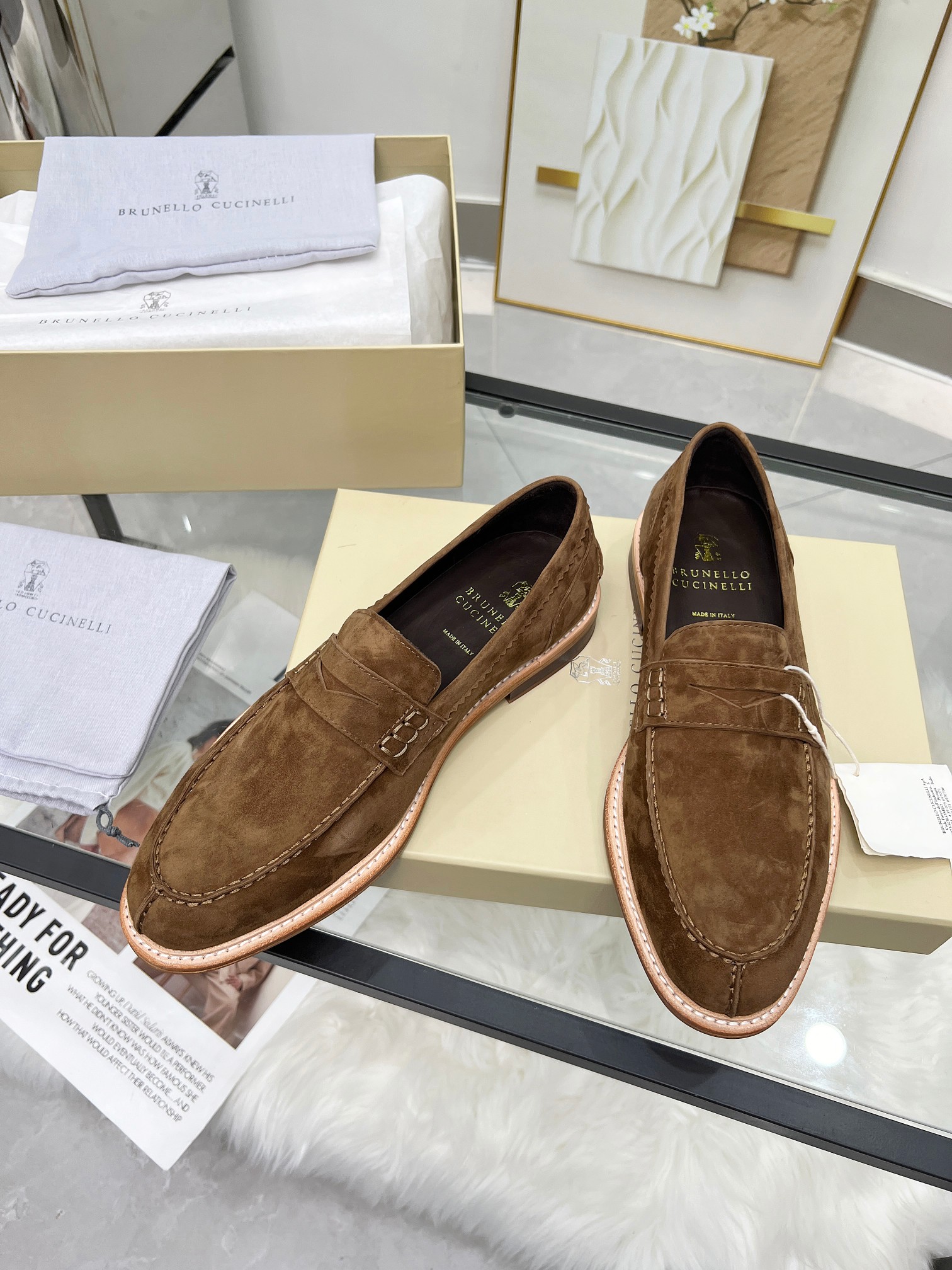 Precio de fábrica: 430BrunelloCucinelli versión superior del clásico de cuatro temporadas MocasinesE