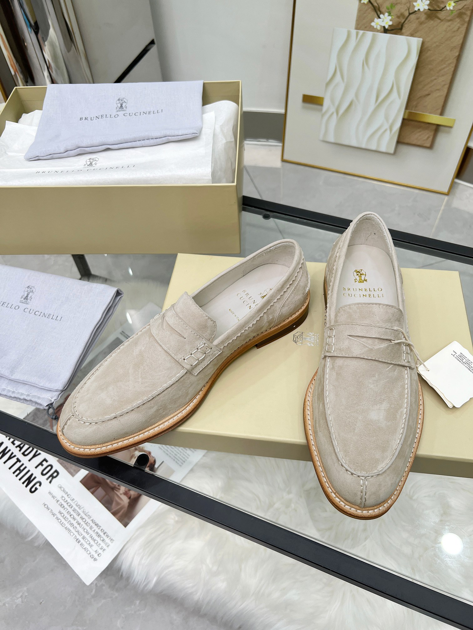 Precio de fábrica: 430BrunelloCucinelli versión superior del clásico de cuatro temporadas MocasinesE