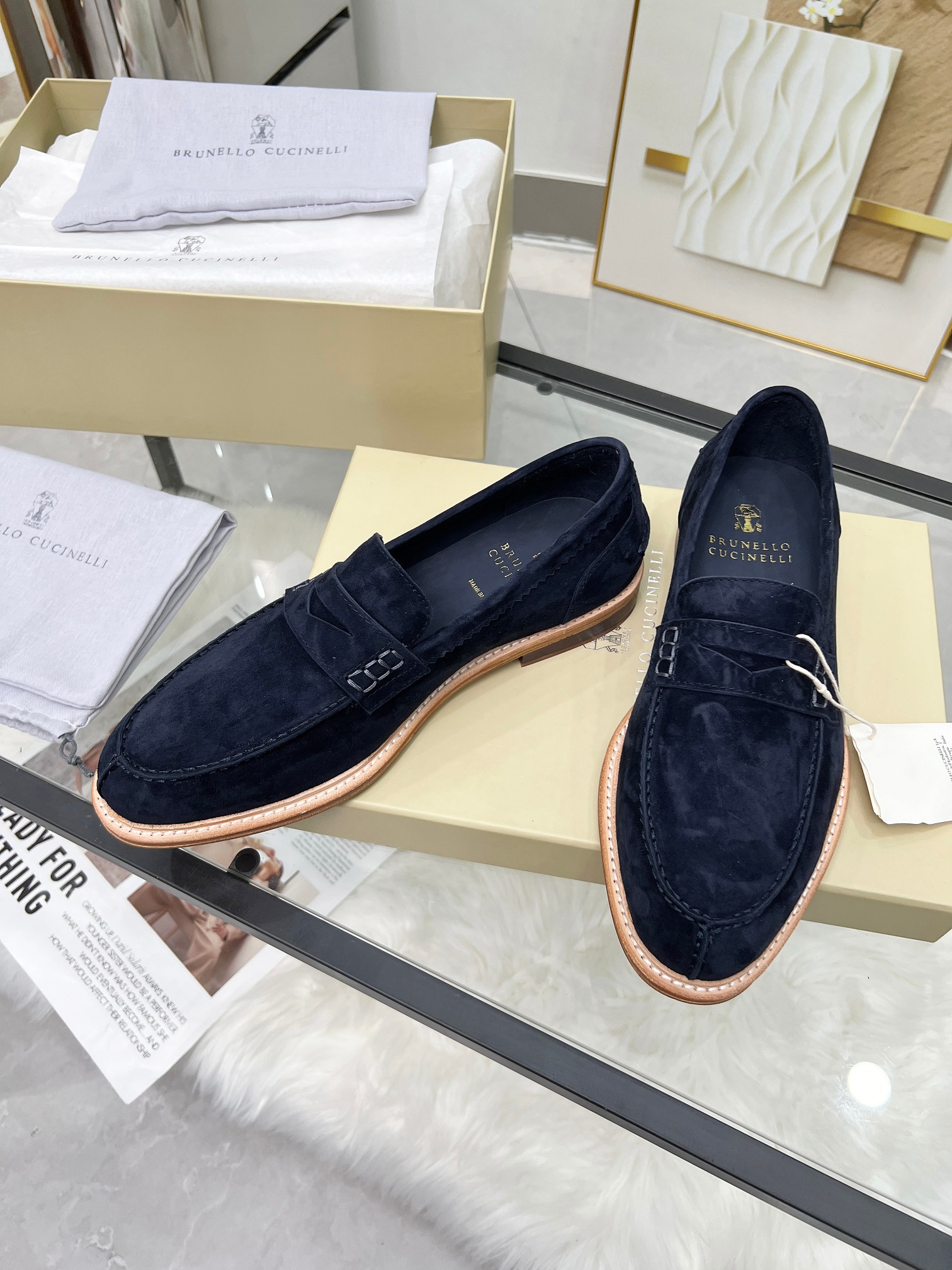 Precio de fábrica: 430BrunelloCucinelli versión superior del clásico de cuatro temporadas MocasinesE