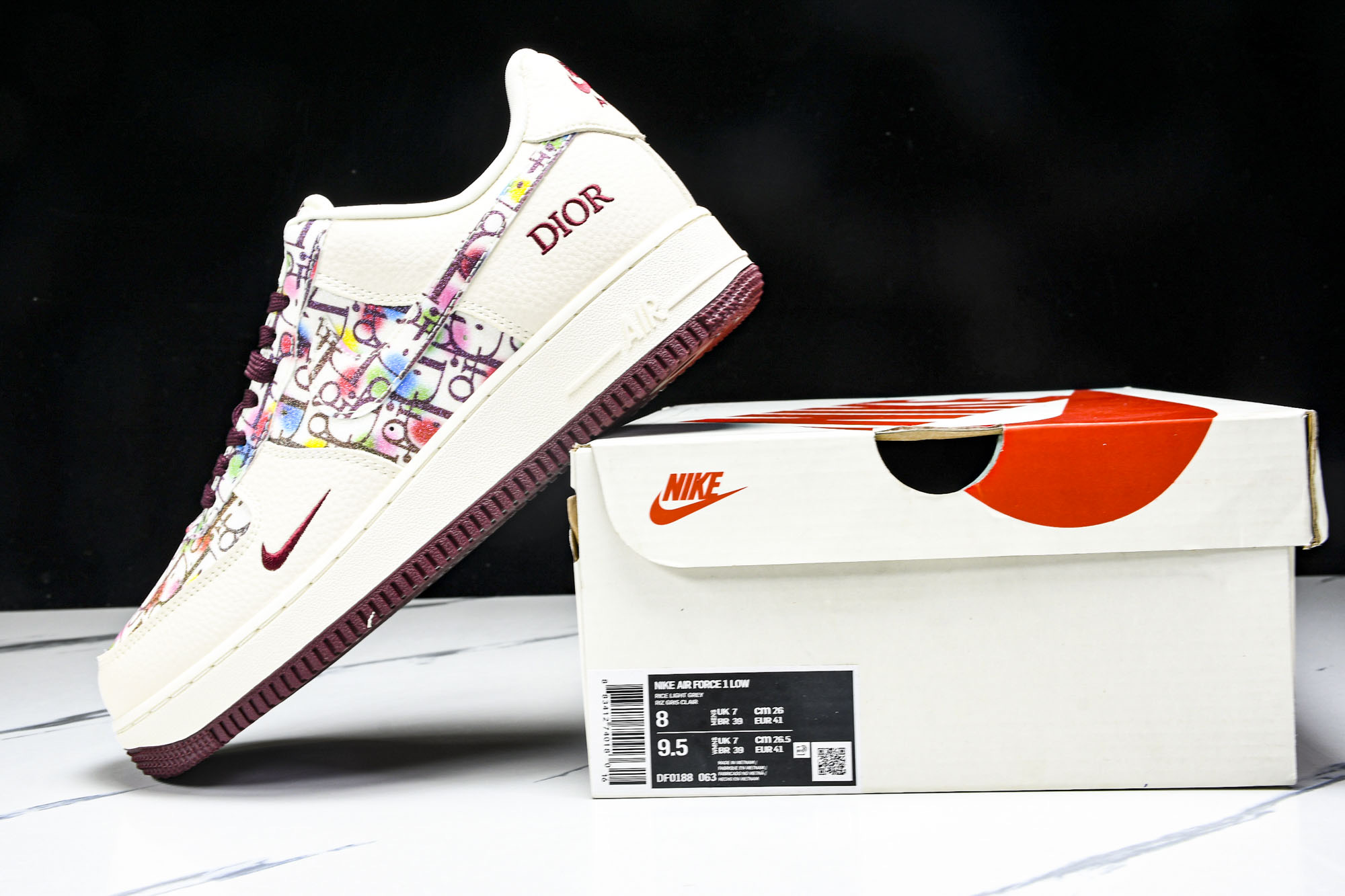 
Nike Air Force 1'07 Low 迪奥联名 彩色插花 空军一号低帮休闲板鞋 DF0188