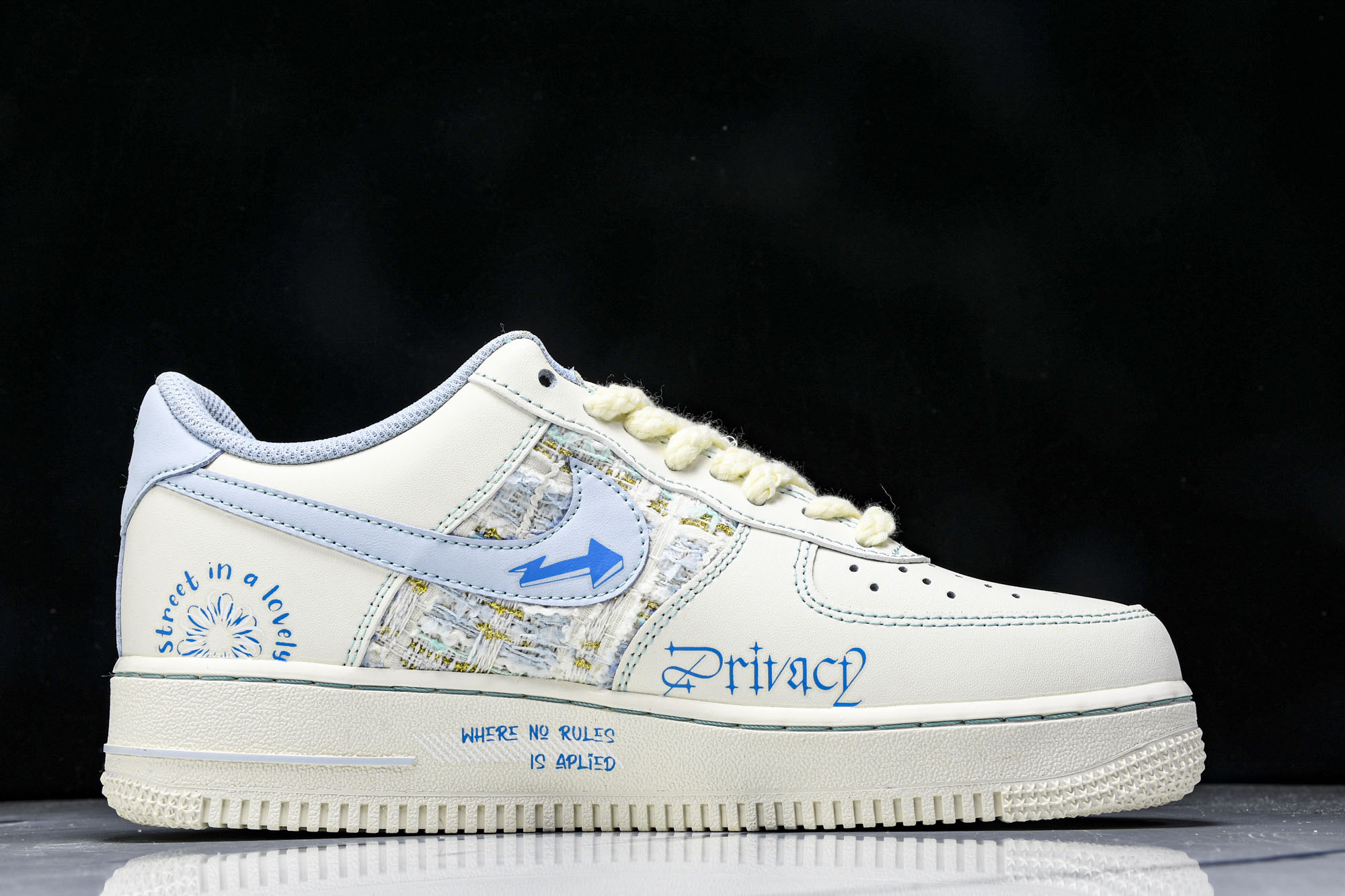 
Nike Air Force 1'07 Low Love Words 小香风系列 蓝言情话 空军一号低