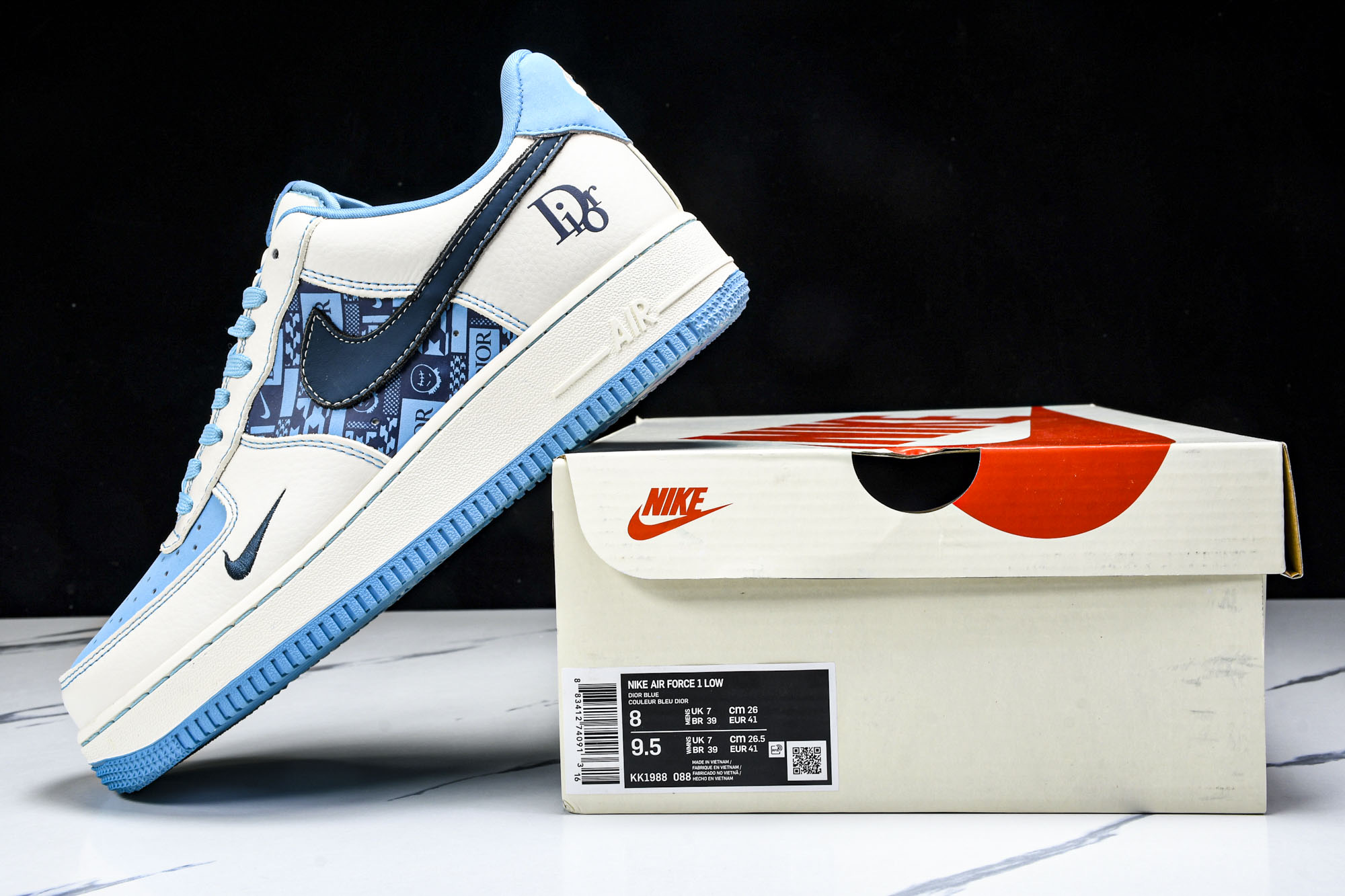 
Nike Air Force 1'07 Low 迪奥联名 石蕊蓝 空军一号低帮休闲板鞋 KK1988-