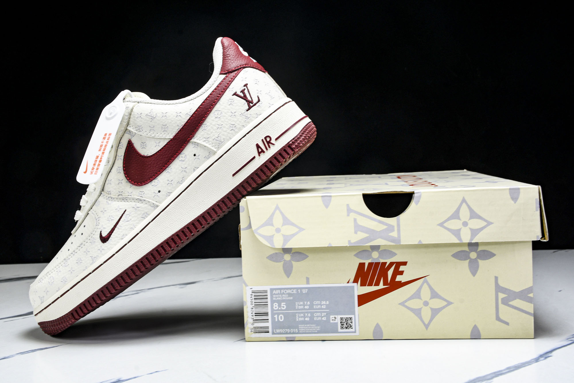
Nike Air Force 1'07 Low Light Pink Flowers 手绘涂鸦 浅粉漫