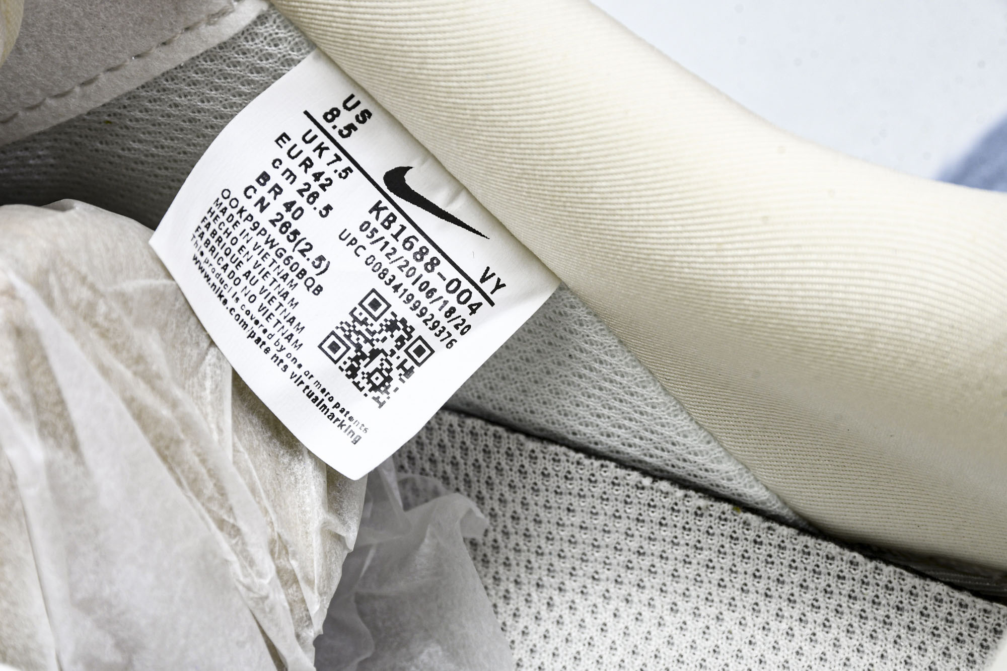 
Nike Air Force 1'07 Low OFF-WHITE联名 米灰英文反光 空军一号低帮休闲