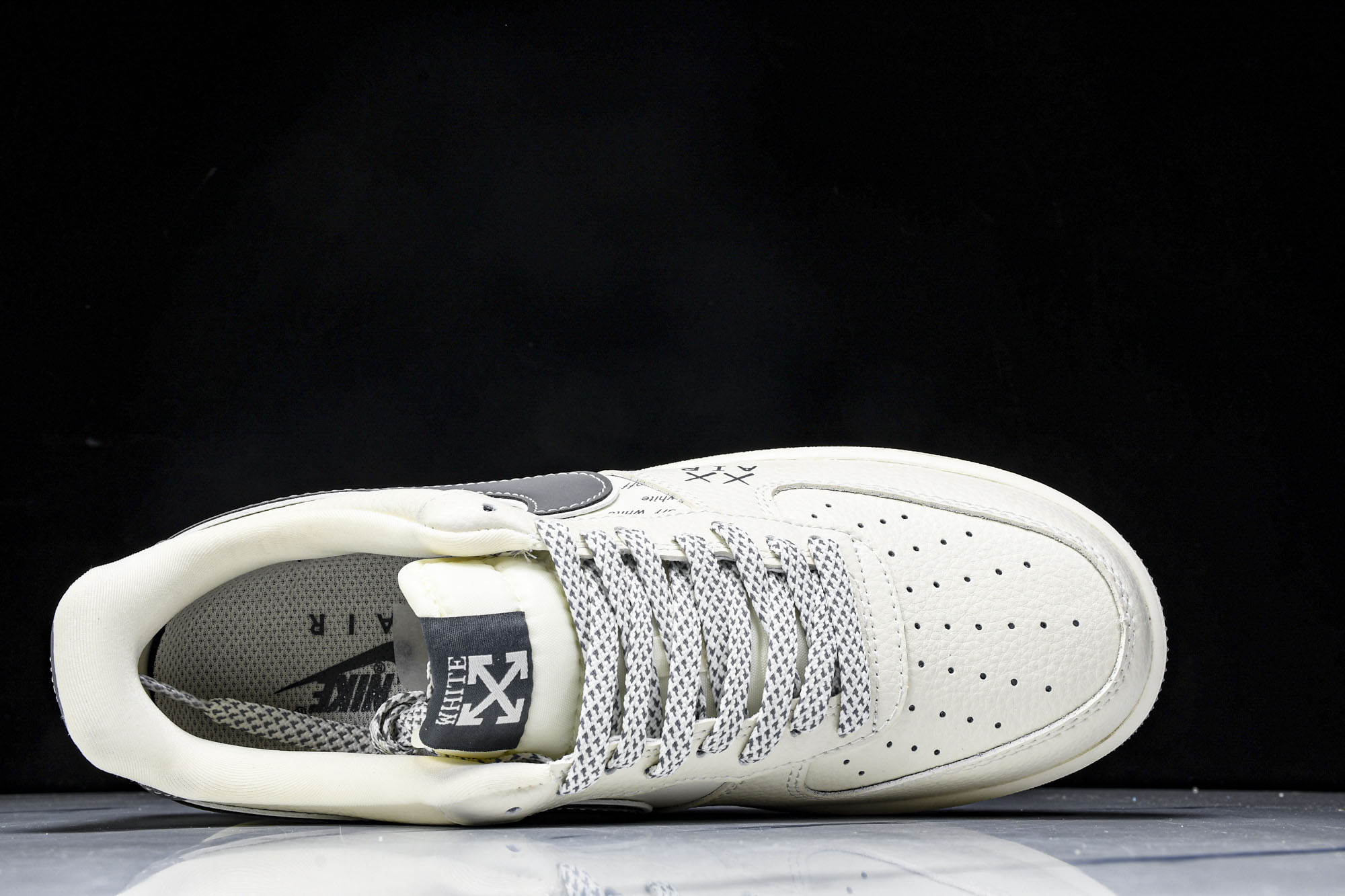 
Nike Air Force 1'07 Low OFF-WHITE联名 米灰英文反光 空军一号低帮休闲