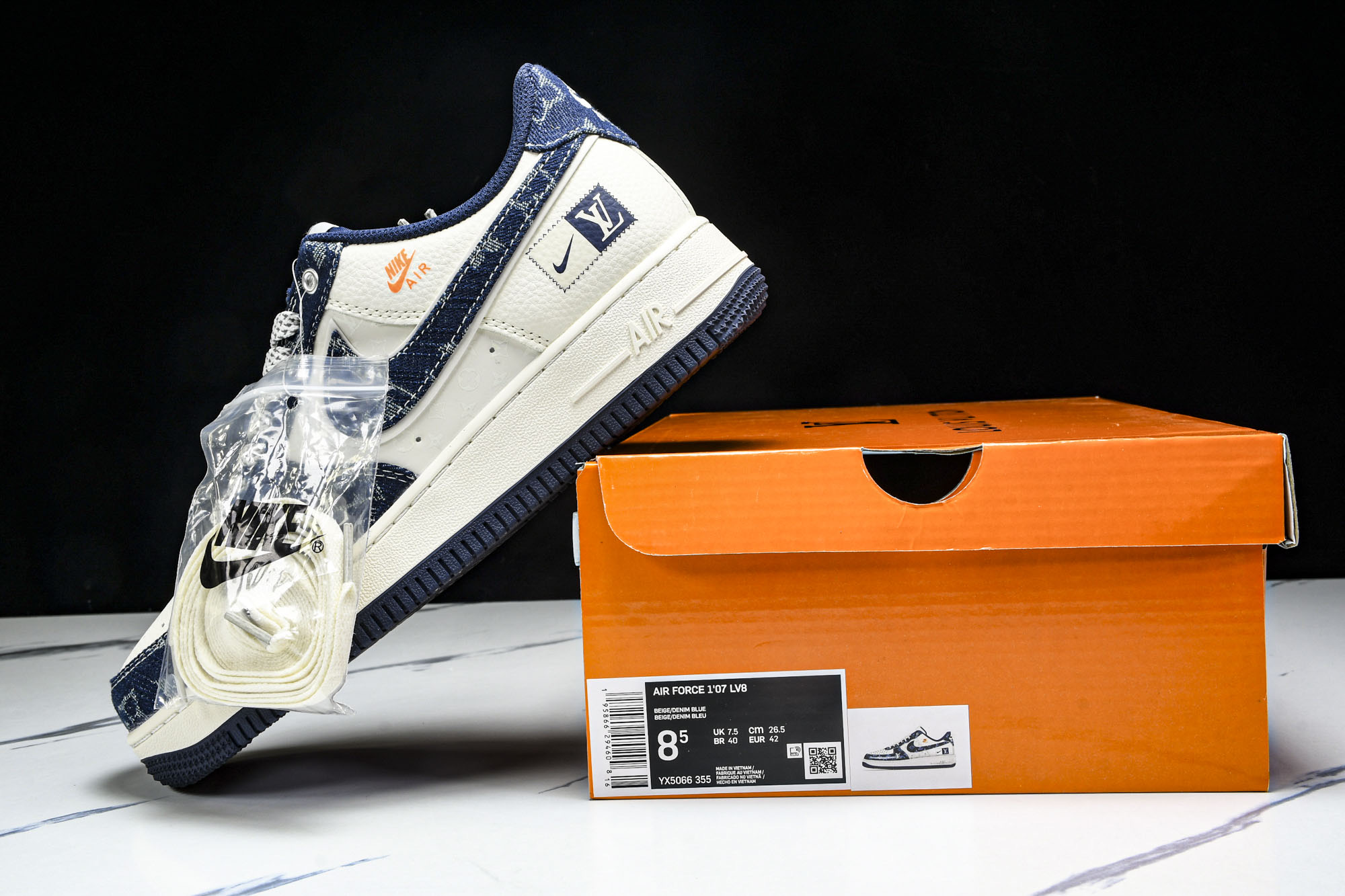 
Nike Air Force 1'07 Low LV联名 前掌蓝牛仔 空军一号低帮休闲板鞋 YX506