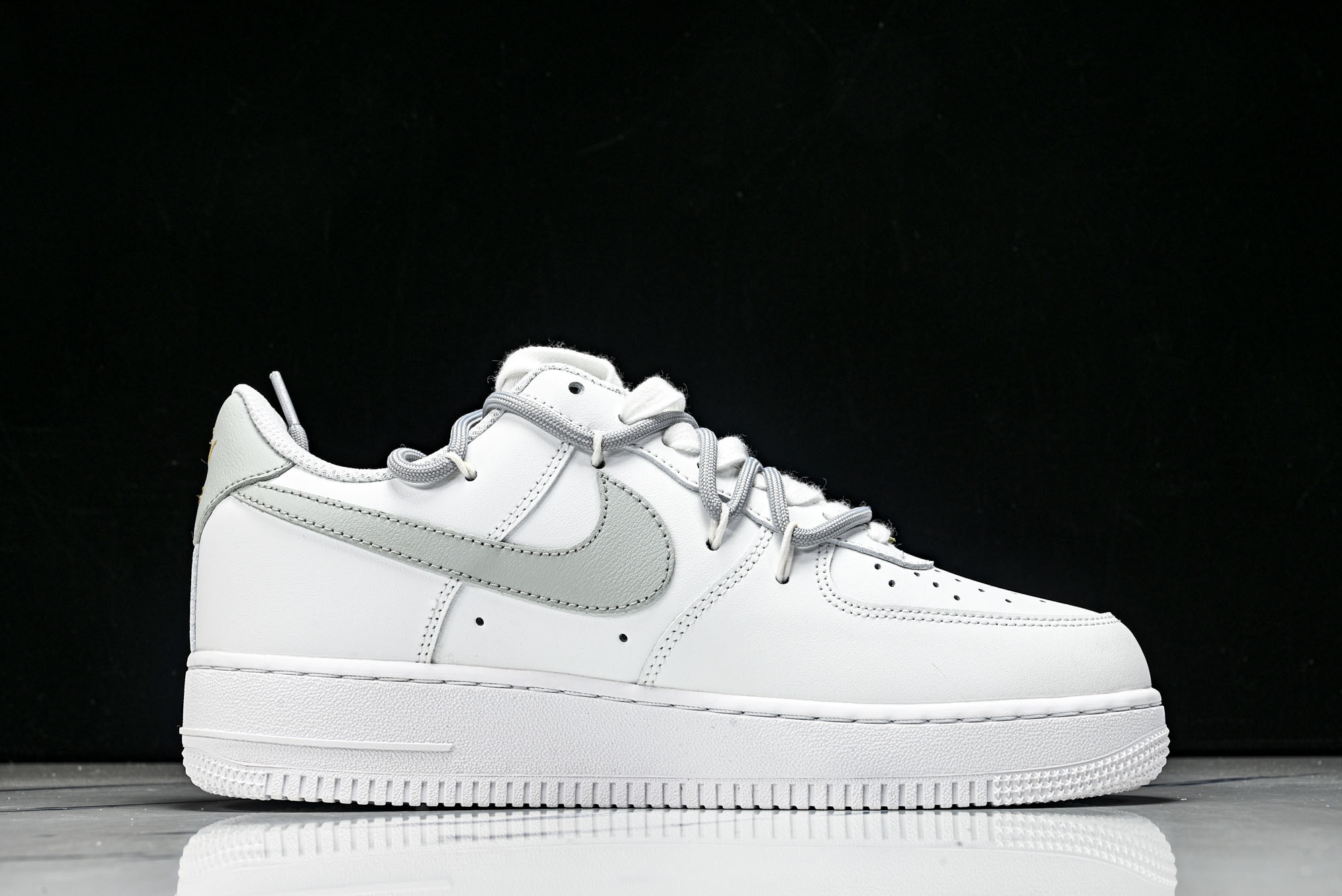 Nike Air Force 1'07 Low 白灰金双钩 空军一号低帮休闲板鞋 CZ0170-1063