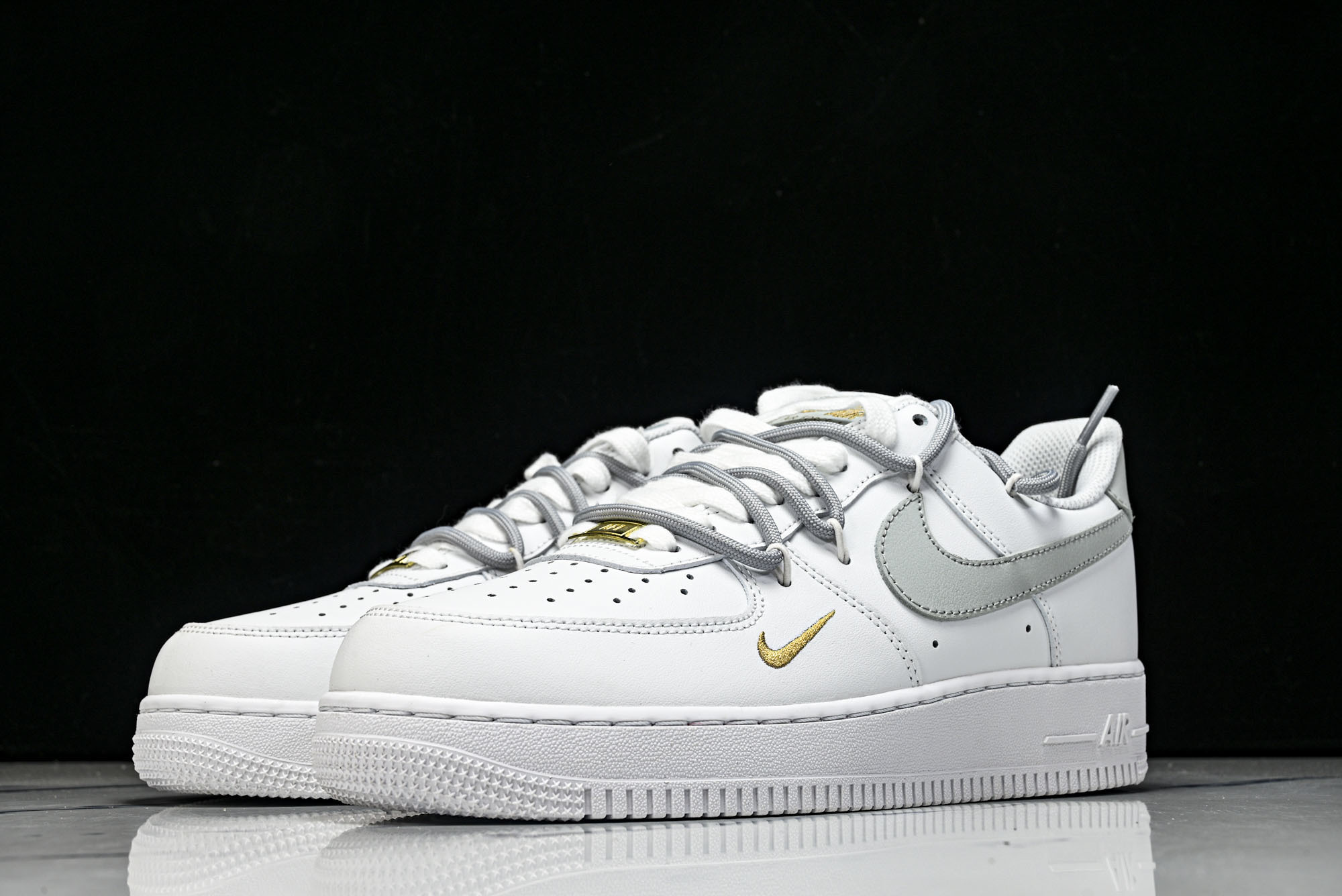 Nike Air Force 1'07 Low 白灰金双钩 空军一号低帮休闲板鞋 CZ0170-1063