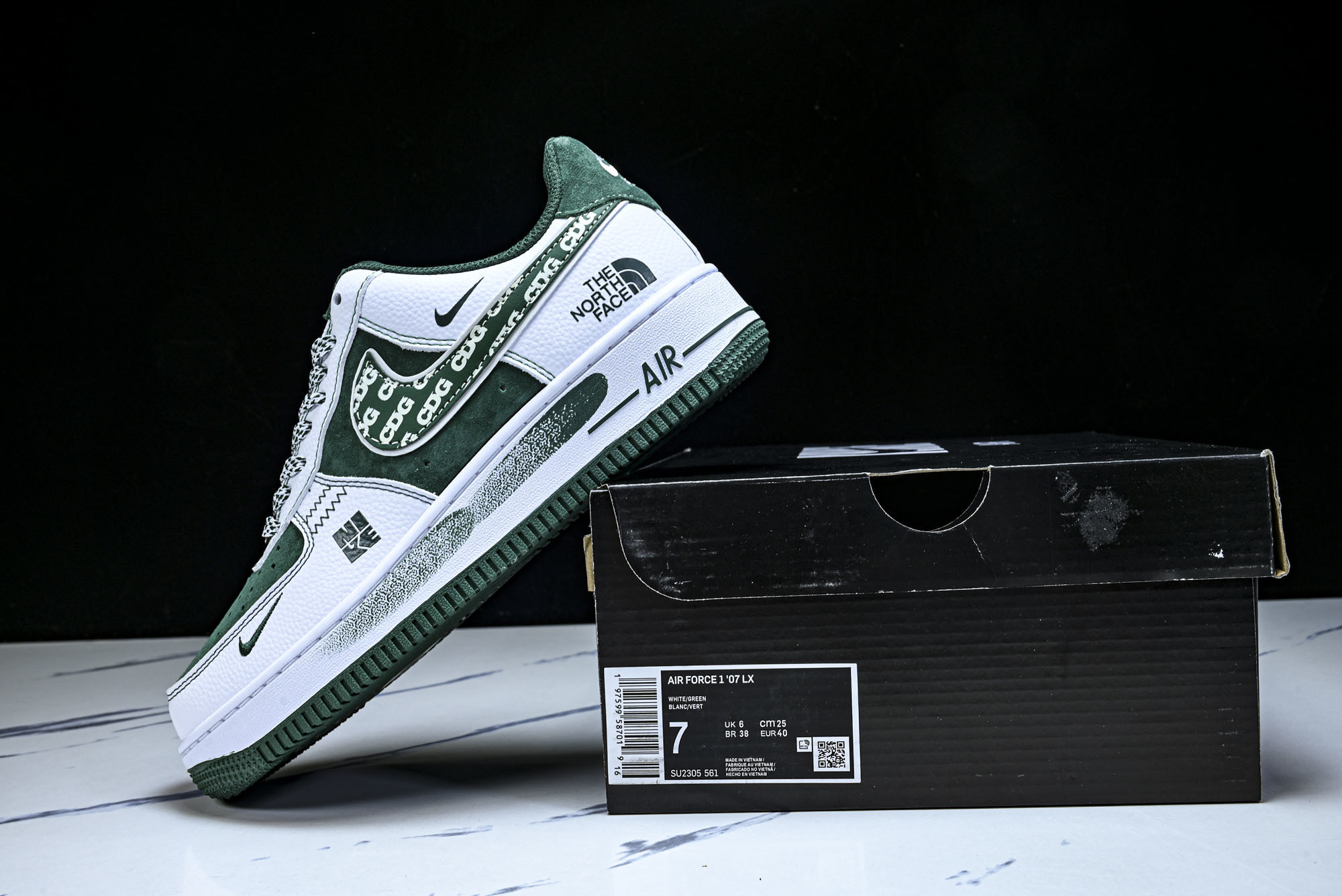 Nike Air Force 1'07 Low 北面联名 绿猪八翻毛 空军一号低帮休闲板鞋 SU2305