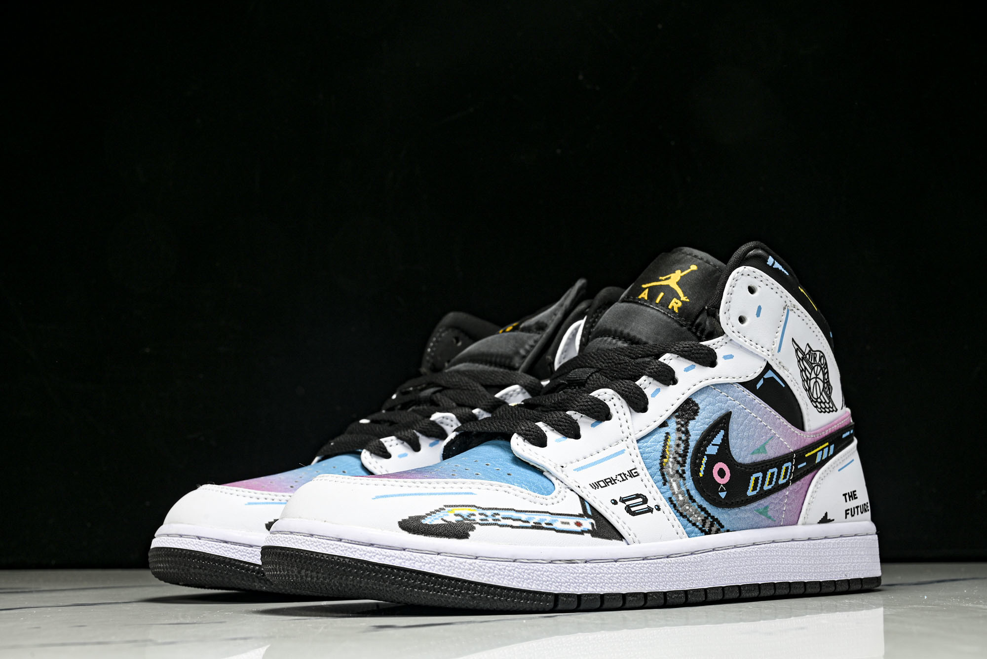 Air Jordan 1 Mid AJ1 乔1赛博棉花糖 中邦男篮球鞋 17035 36 36.5 37