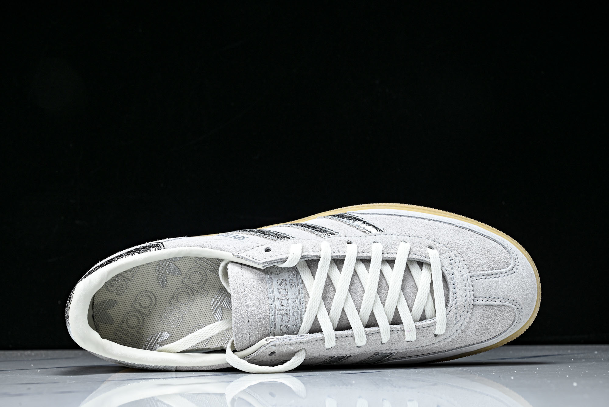 (纯原)Adidas Handball Spezial 阿迪达斯经典款牛皮复古休闲板鞋 白银生胶 HQ0