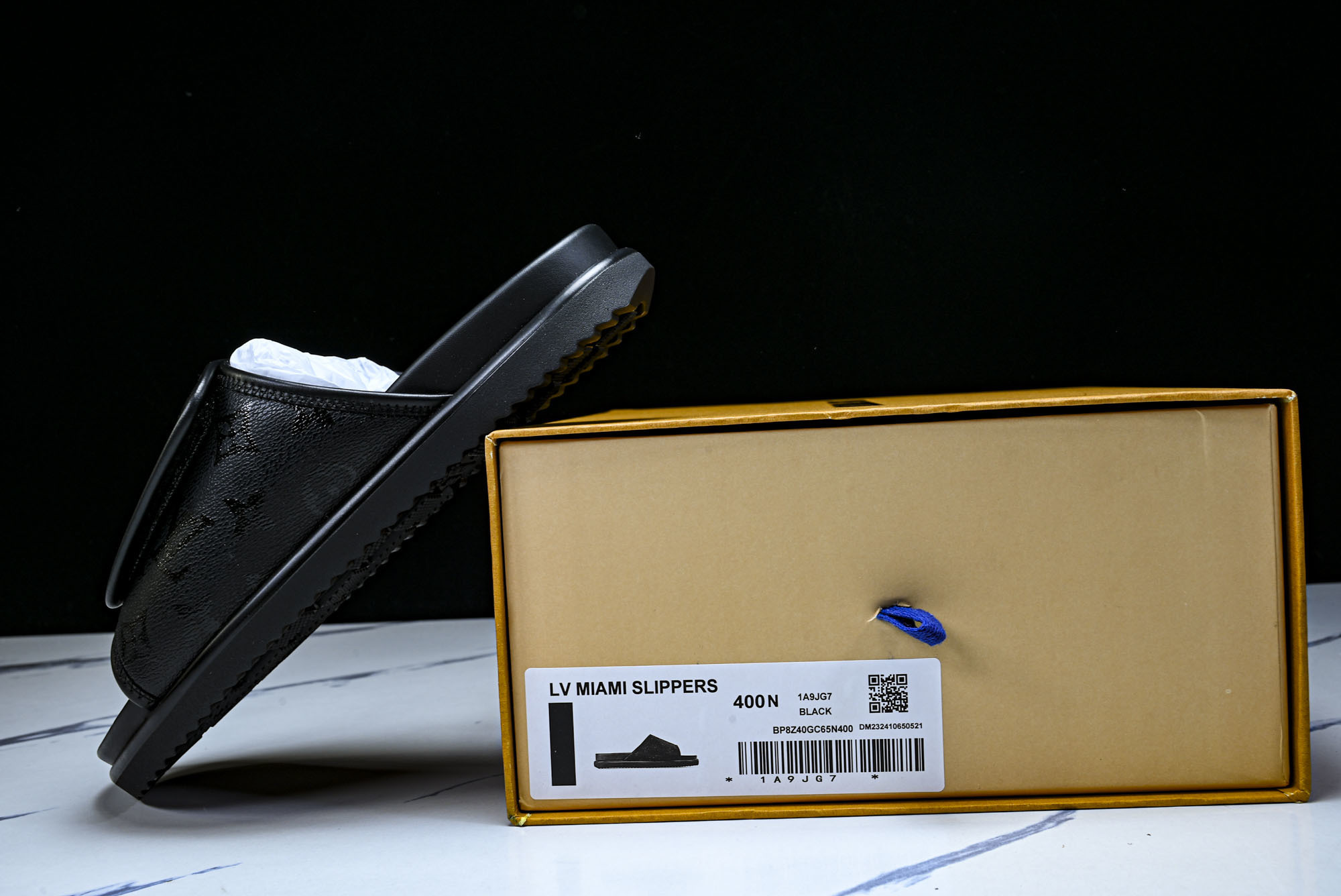 LV/路易威登男士凉鞋仿皮Monogram魔术贴鞋垫EVA底新款1AIXCQ39 40 41 42 43