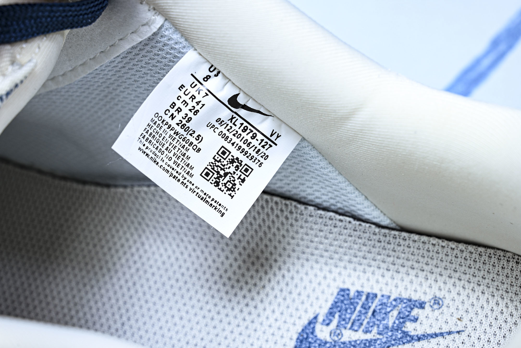 Nike Air Force 1'07 Low 联名 米白蓝 空军一号低帮休闲板鞋 XL1979-127