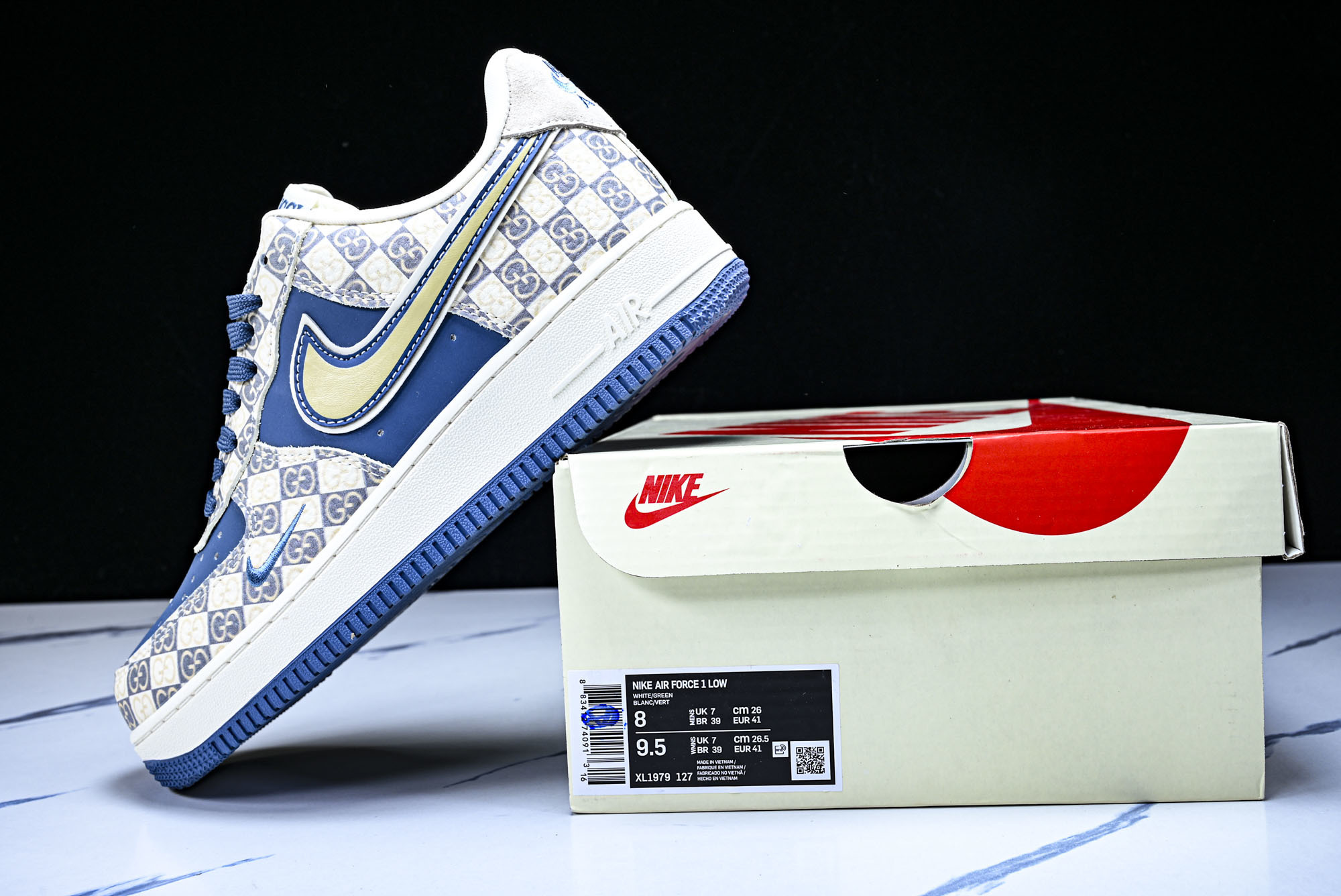 Nike Air Force 1'07 Low 联名 米白蓝 空军一号低帮休闲板鞋 XL1979-127