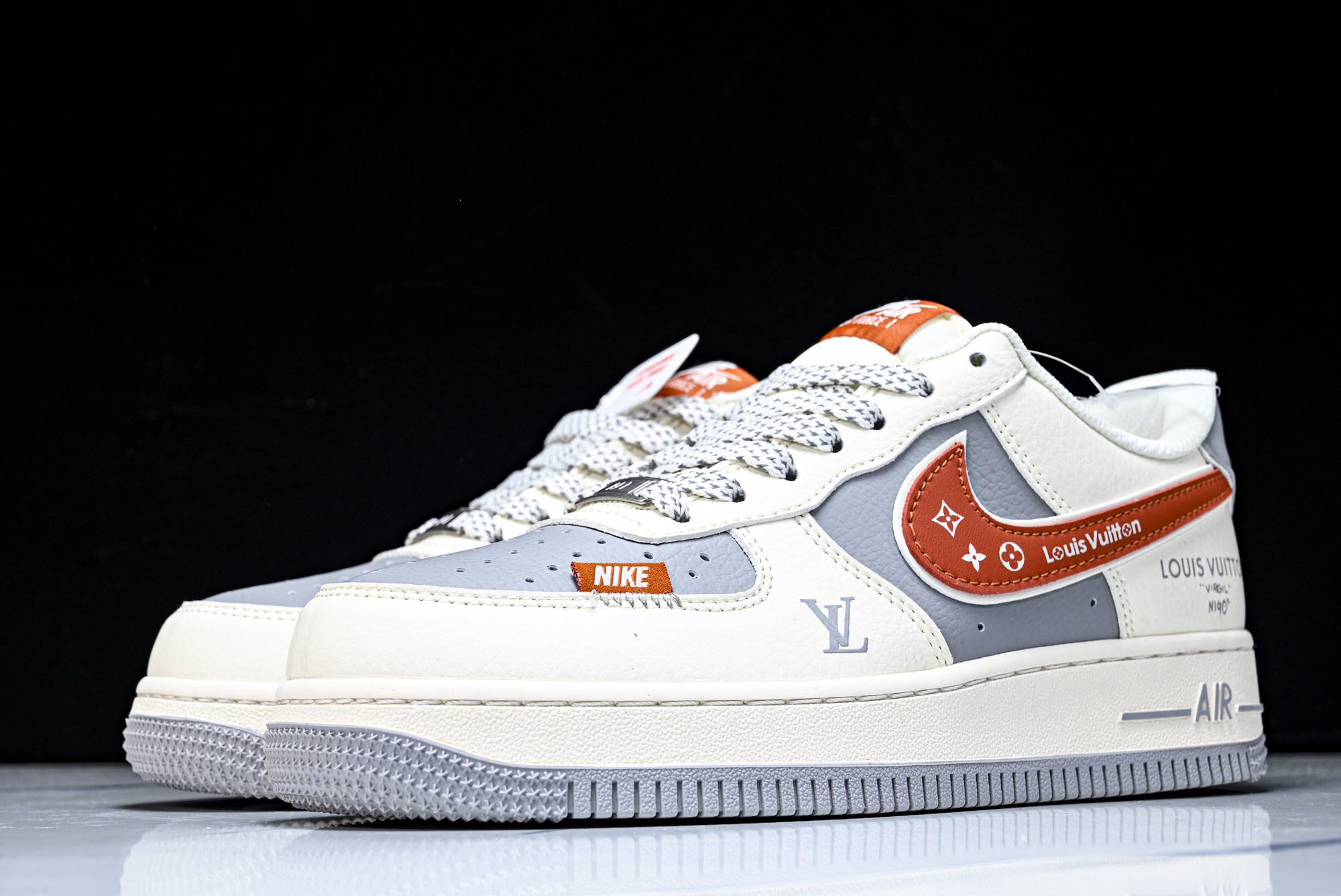 Nike Air Force 1'07 Low 联名 米灰红拼接 空军一号低帮休闲板鞋 jp-8148-