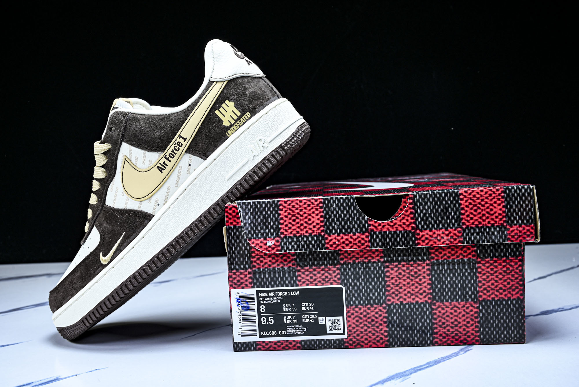 Nike Air Force 1'07 Low 联名 棕白金 空军一号低帮休闲板鞋 KD1688-001