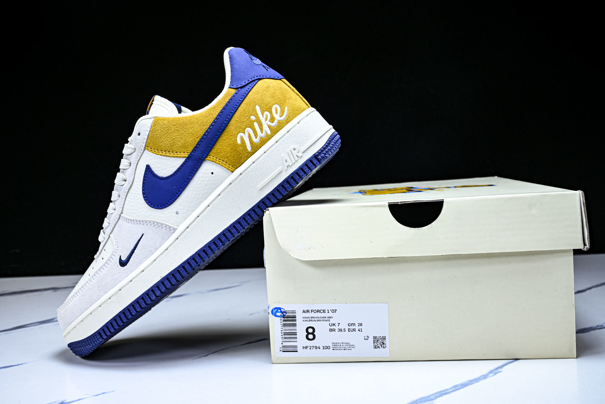 Nike Air Force 1'07 Low 白灰棕蓝拼接 空军一号低帮休闲板鞋 HF2794-100