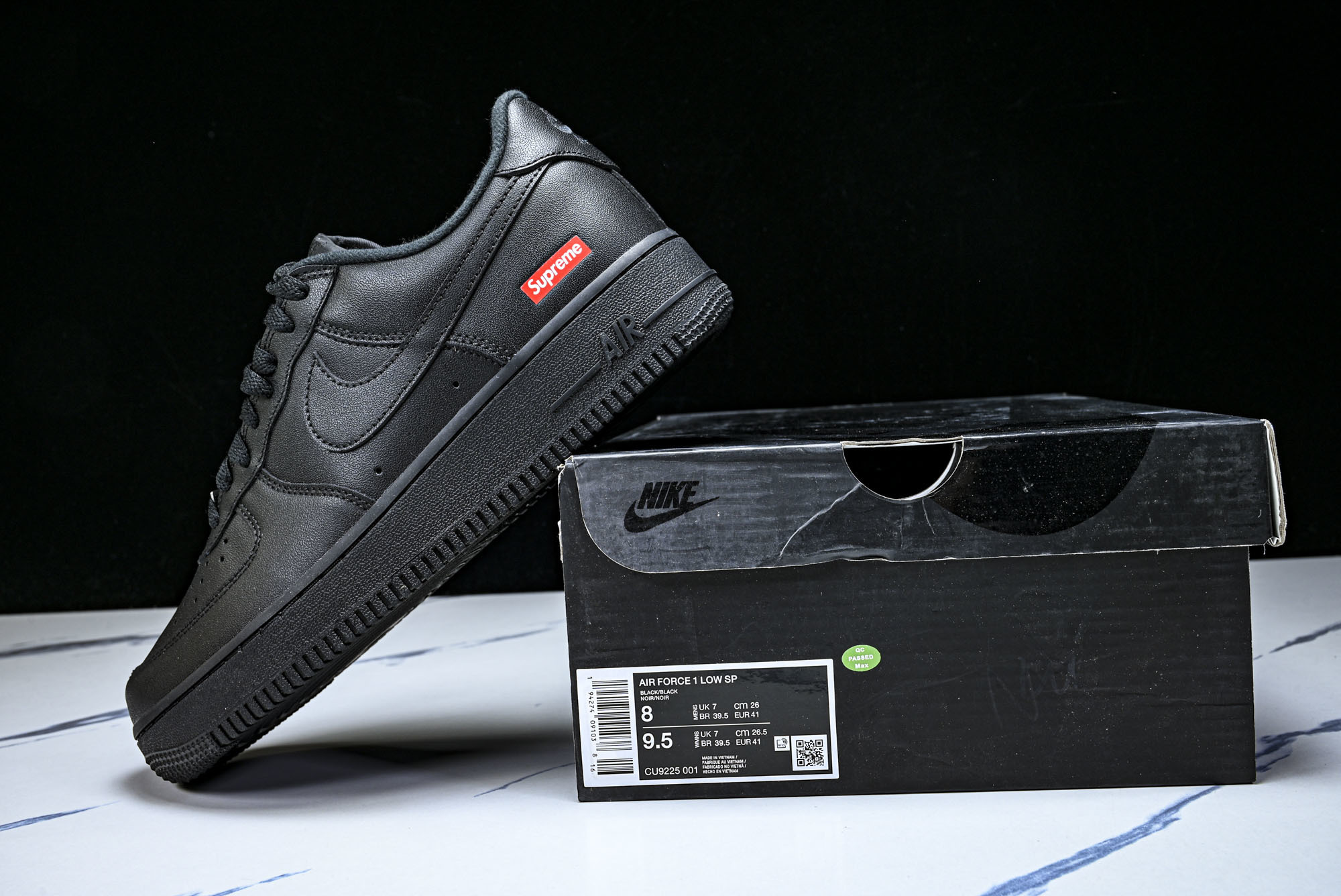 (MAX)NK Air Force 1 Low Supreme Black White 黑白 CU922