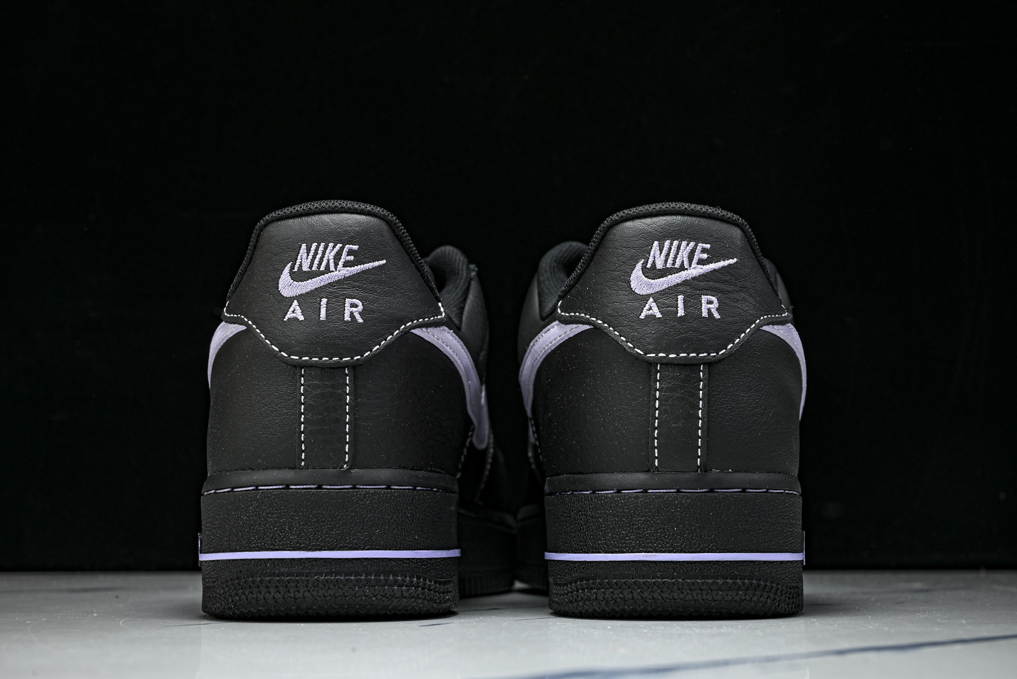 (max)Nike Air Force 1'07 Low 全黑紫勾 空军一号低帮休闲板鞋 HQ2037-
