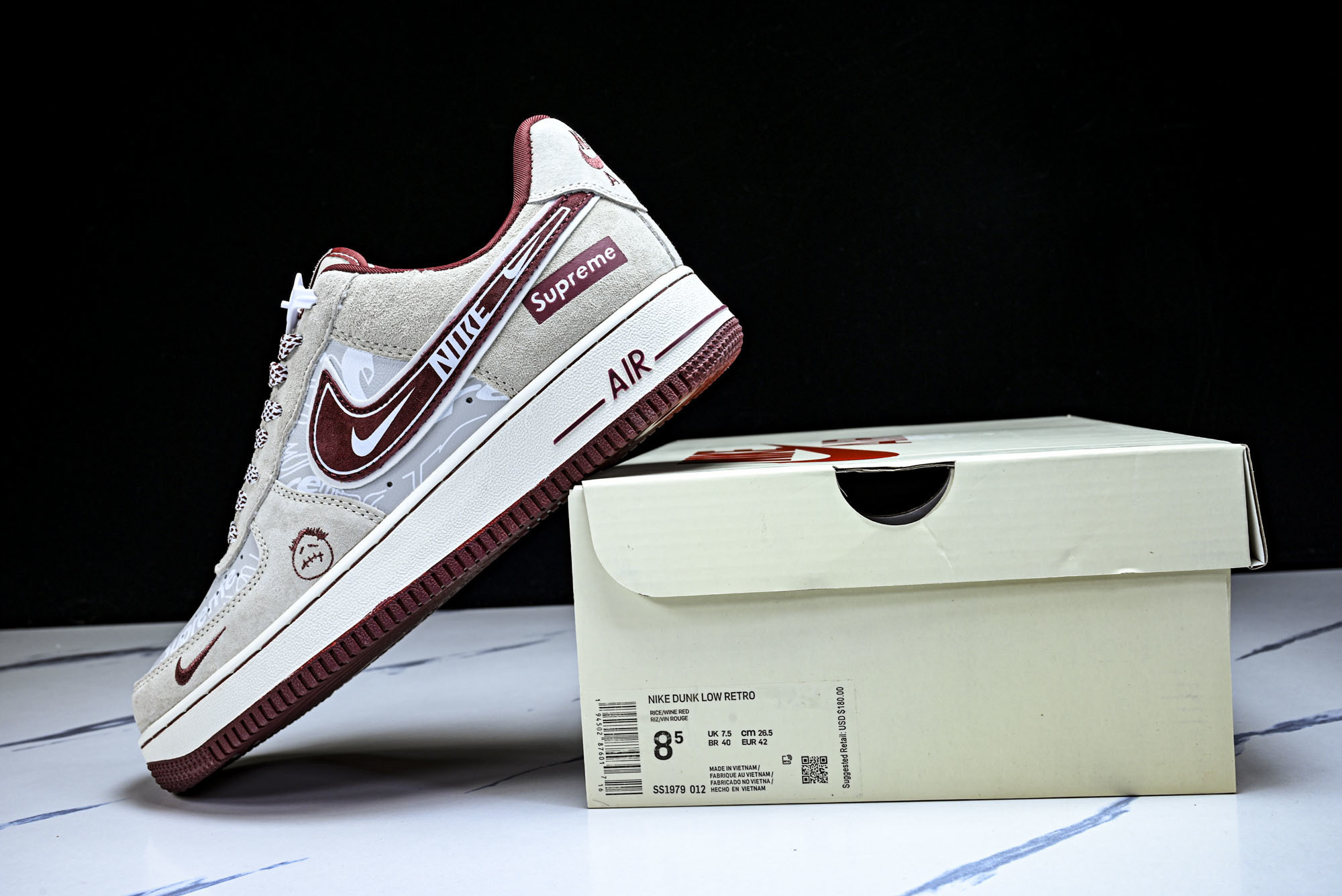 Nike Air Force 1'07 Low 浅米酒红 空军一号低帮休闲板鞋 SS1979-01236