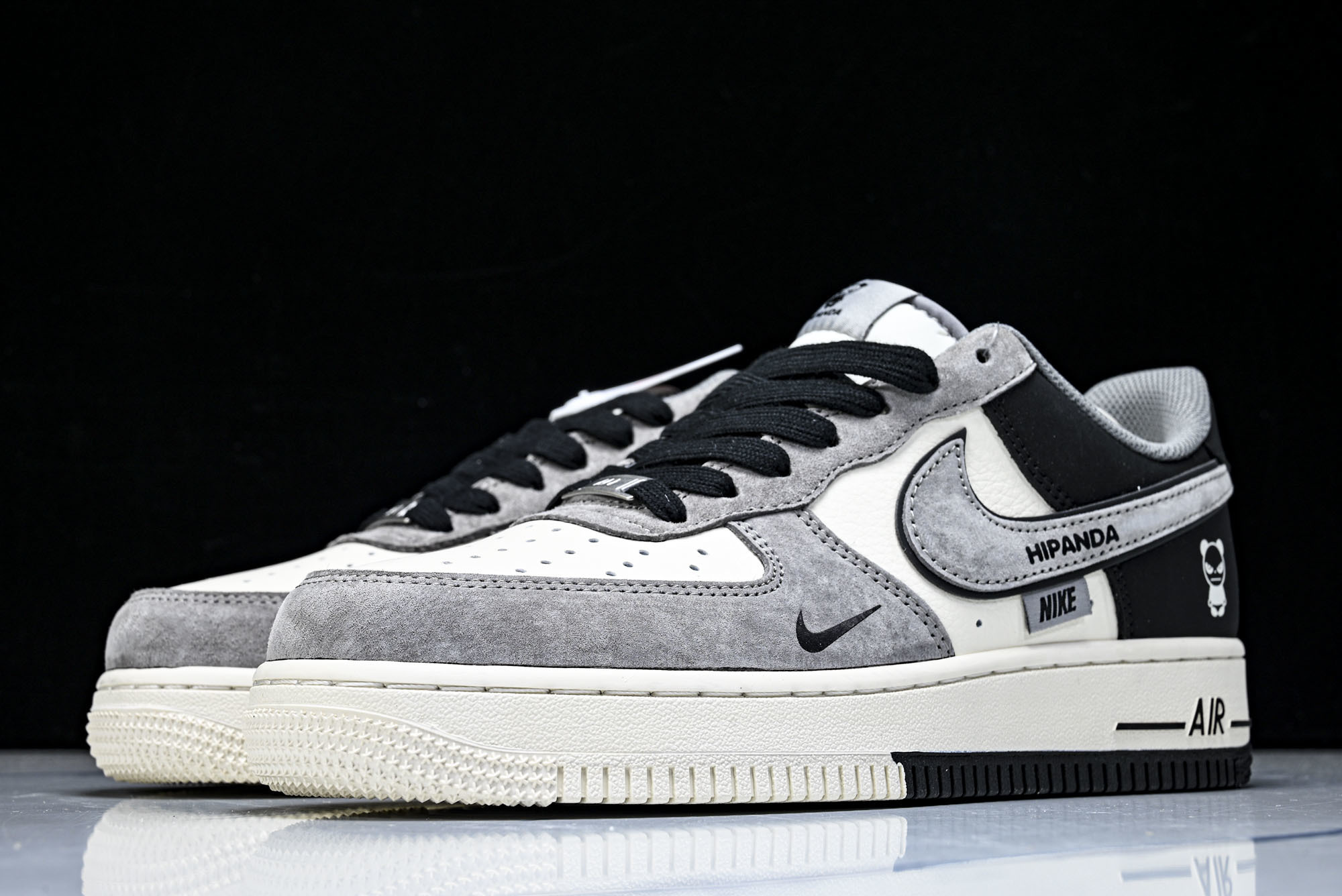 Nike Air Force 1'07 Low 暴力熊联名 黑灰拼接 空军一号低帮休闲板鞋 XD9314