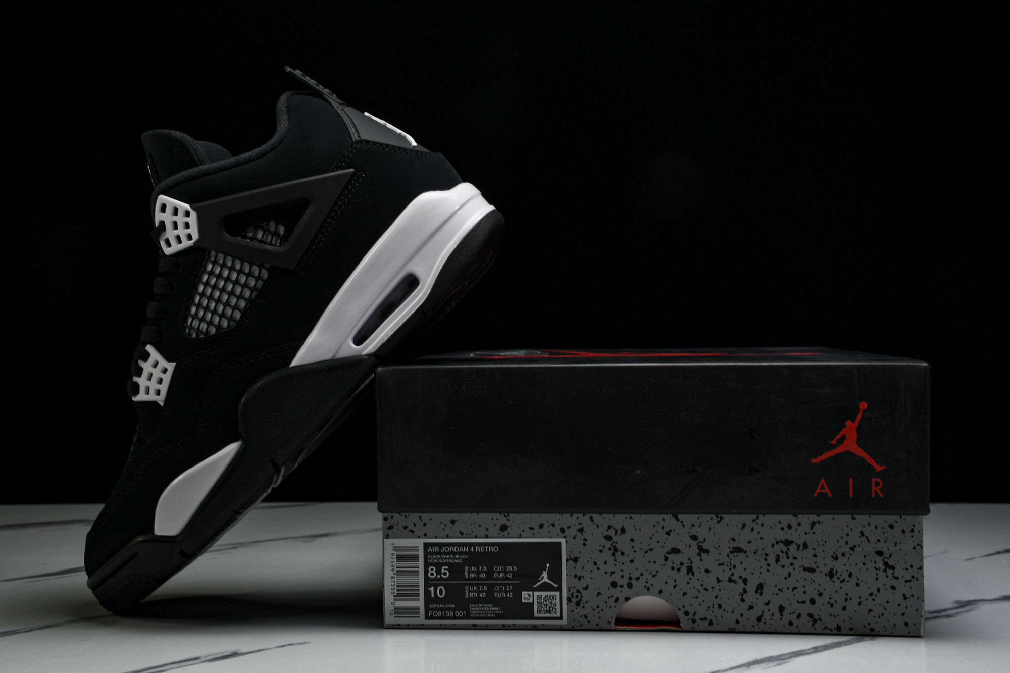 (OG原厂)Air Jordan 4 Retro“White Thunder”黑白雷电 FQ8138-0
