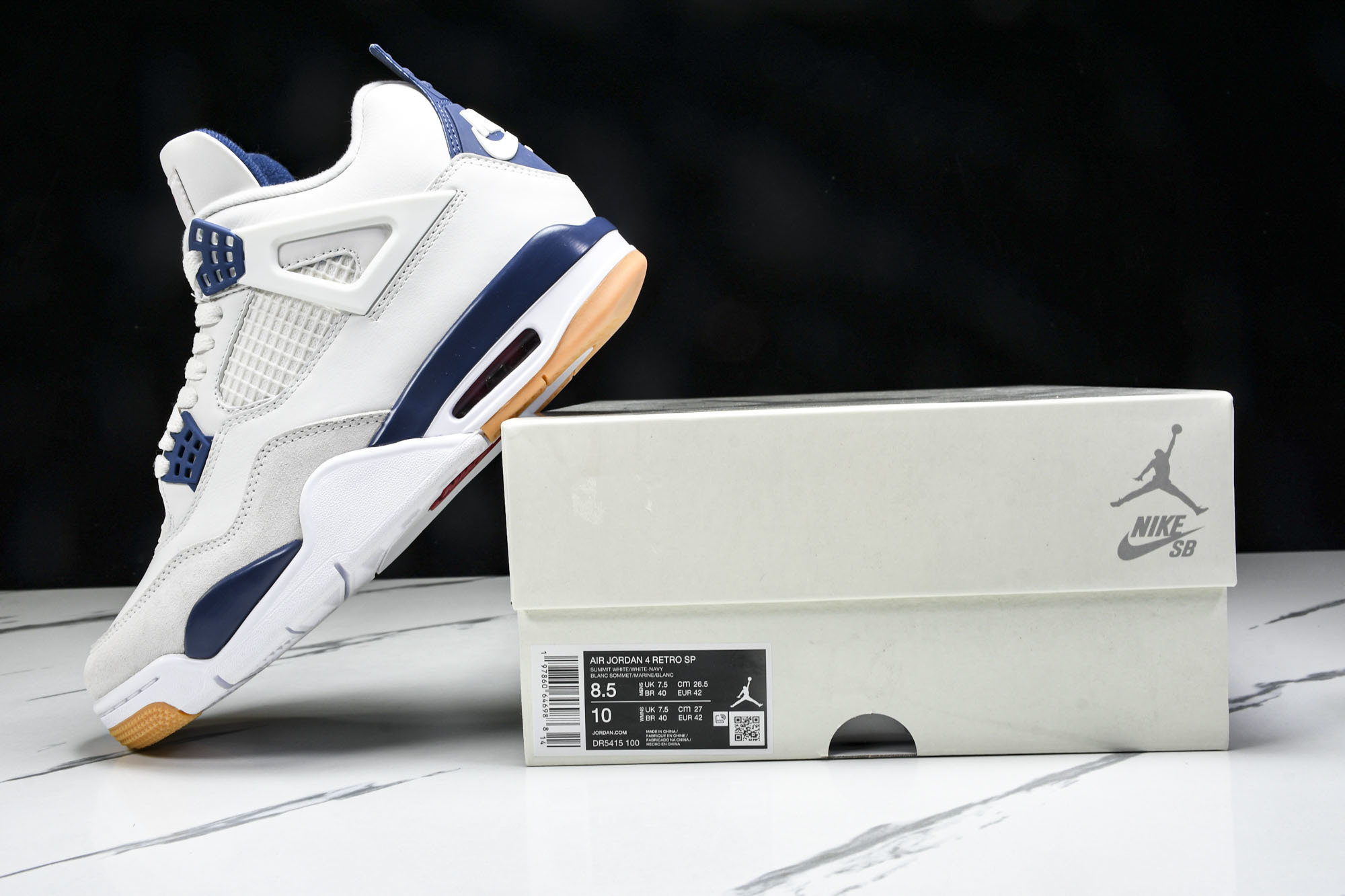 (OG原厂)NK SB x Air Jordan Air 4 Retro SP Navy 海军蓝 DR5