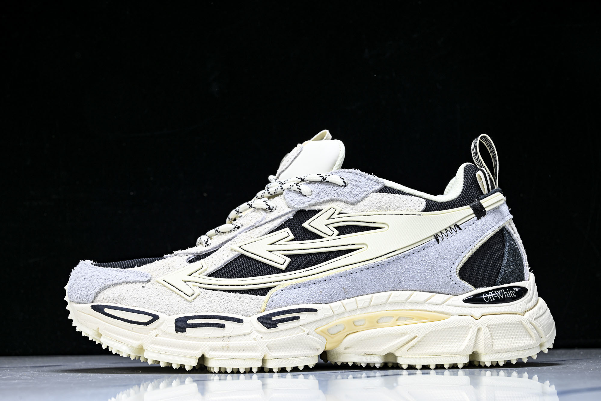 集合图(纯原)OFF WHITE 黑白三箭头登山厚底老爹鞋增高男女运动休闲鞋#穿上off--White 